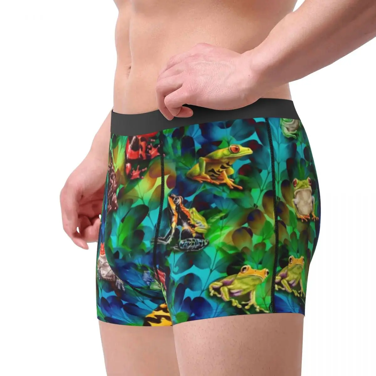 Colorful Frog Art Underwear Cute Frogs Trending Animal 3D Pouch Trenky Trunk Design Shorts Briefs Soft Men Panties Plus Size 2XL