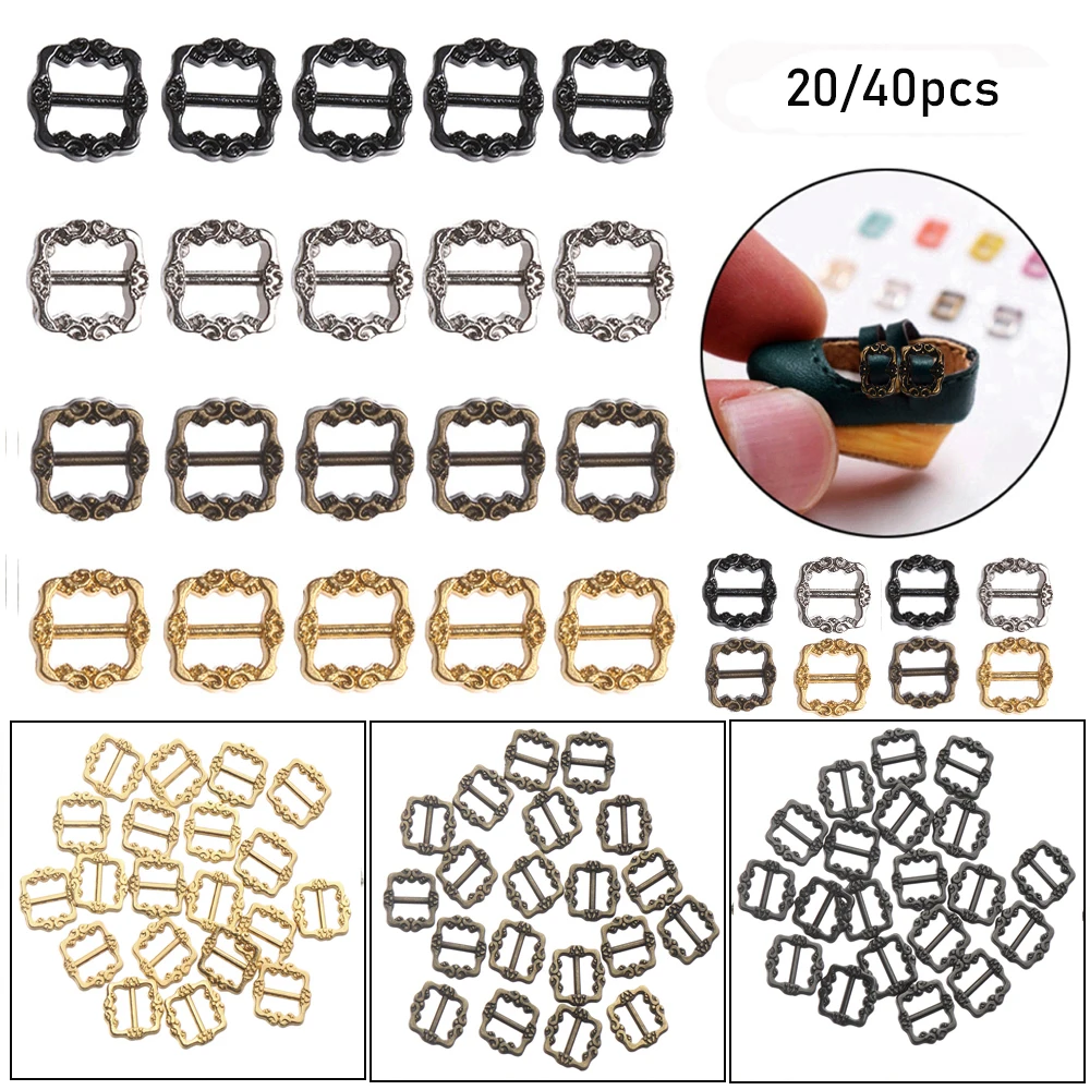 20/40pcs 3.5mm/7mm Mini Ultra-small Girls  Tri-glide Buckle Pattern Belt Buttons  Bags Accessories Diy Dolls Buckles