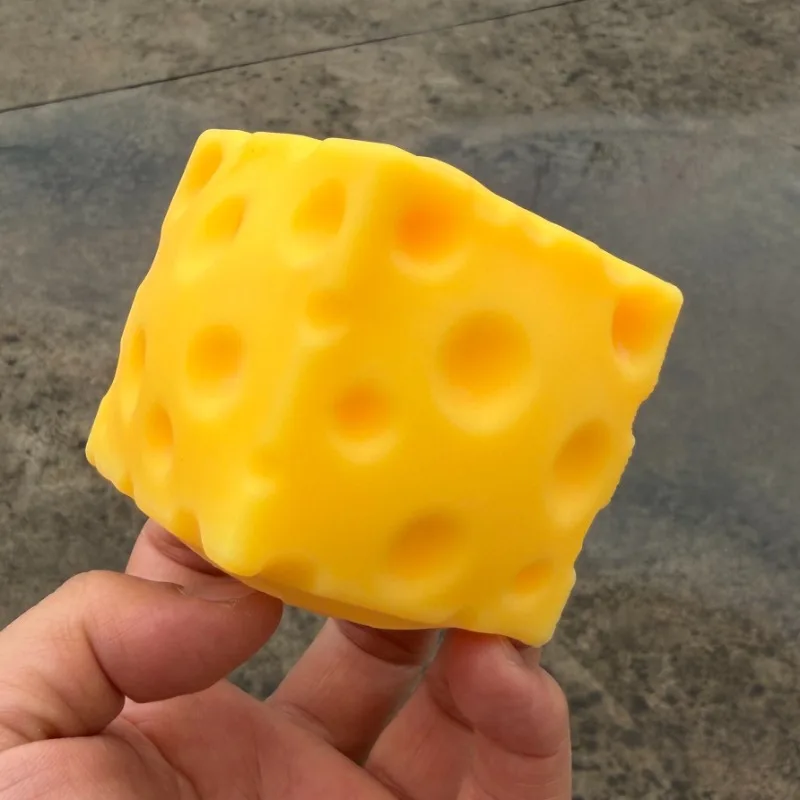 7cm Squishy Cheese Cube Squeeze Toys Soft Butter Cheese Fidget Toy Slow Rebound Push Stress Relief Sensory Toy Christmas Present