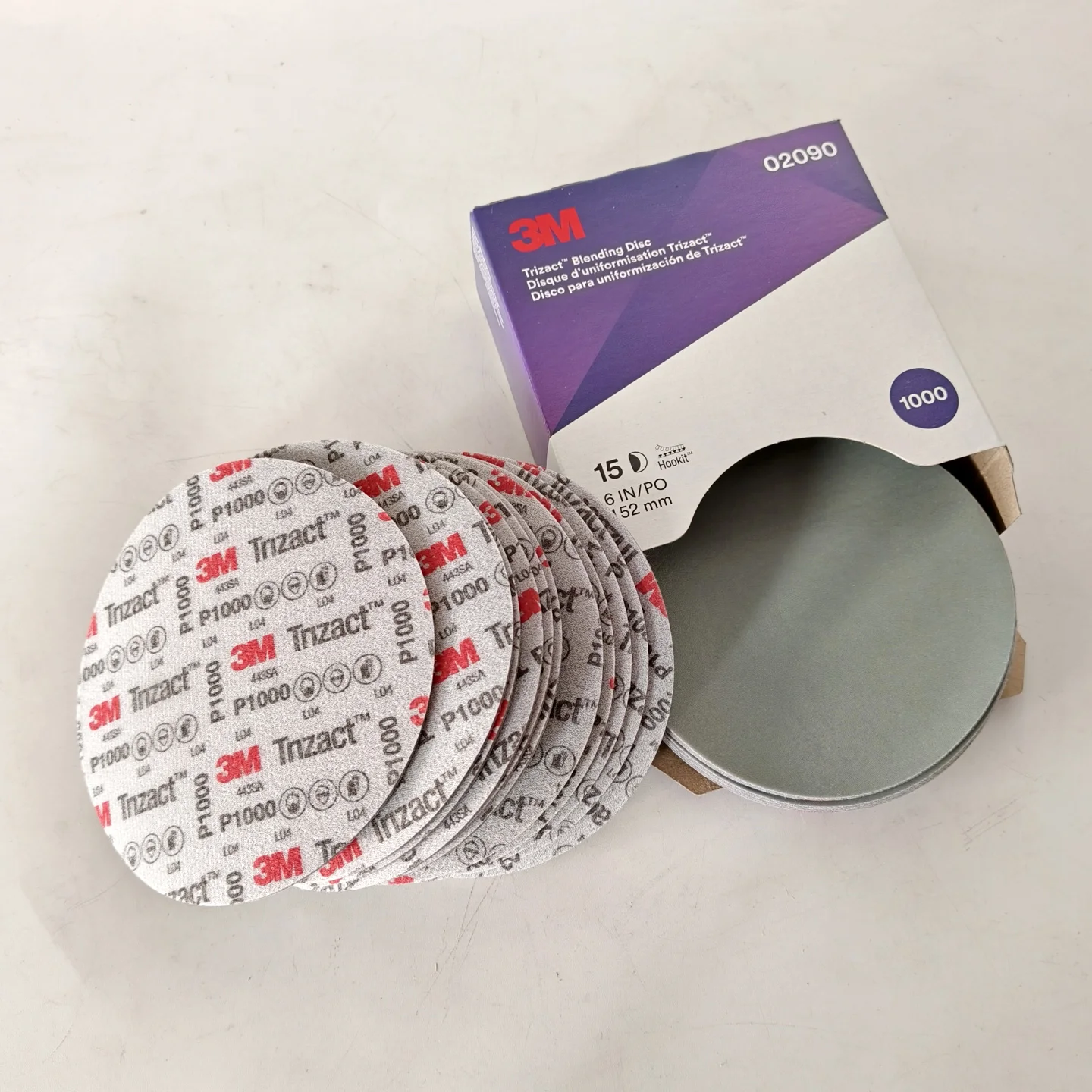 

3M 02090 6-inch Trizact Sponge Sandpaper 1000 Grit Automotive Detailing Paint Polishing Disc