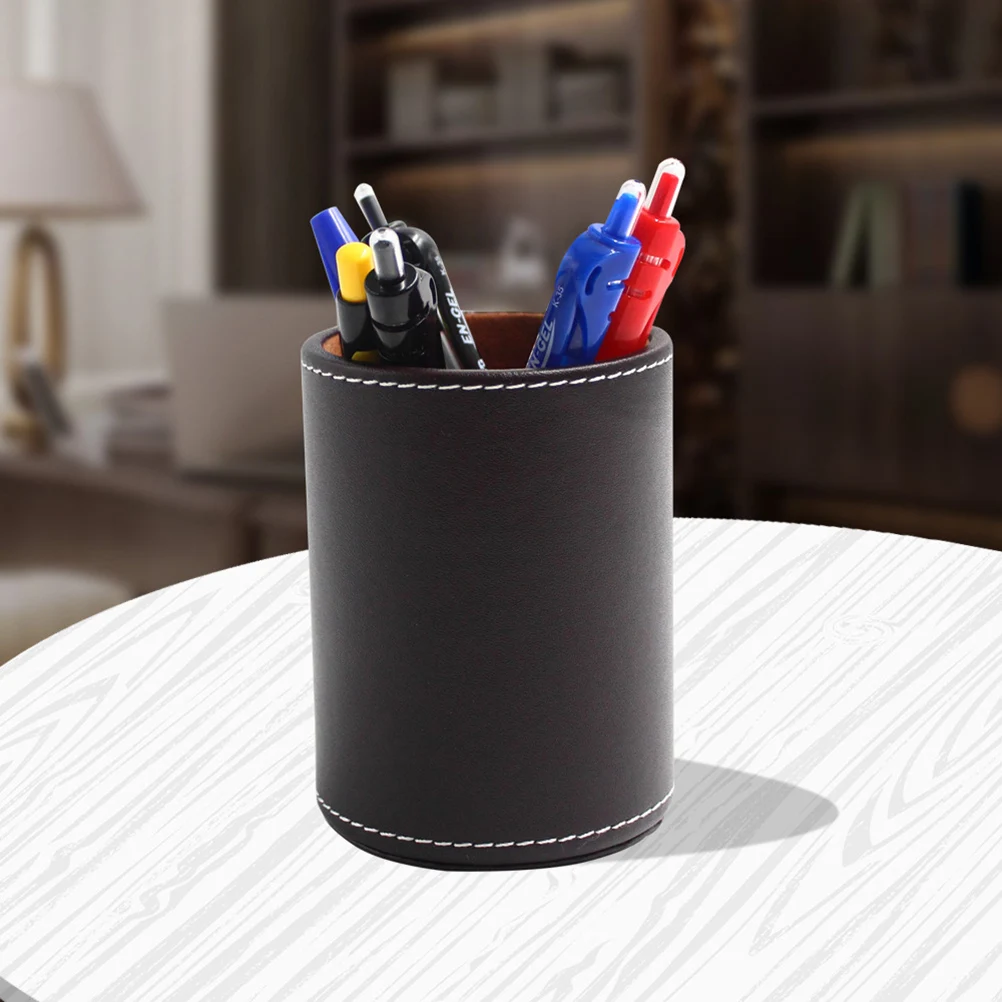 

Pen Holder U Makeup Organizer for Desk Aesthetic Desktop PU Pencil Container