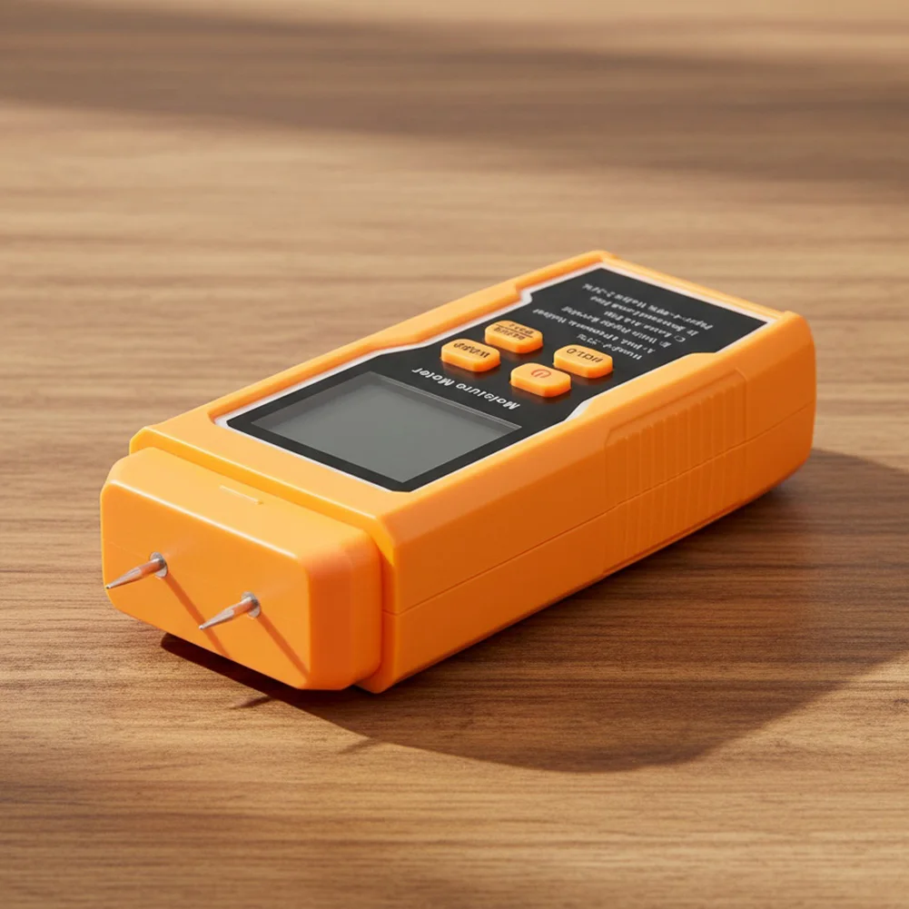 Two Pins Wood Moisture Meter with Temperature Display Digital Timber Damp Detector Moisture Reader for Lumber Concrete Building