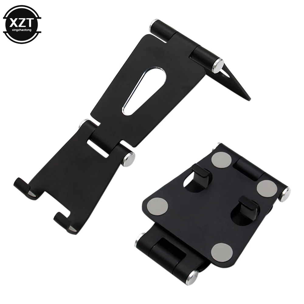 Portable Double Folding Mobile Phone Tablet Bracket Adjustable Aluminum Alloy Stand for Iphone Xiaomi Huawei Samsung
