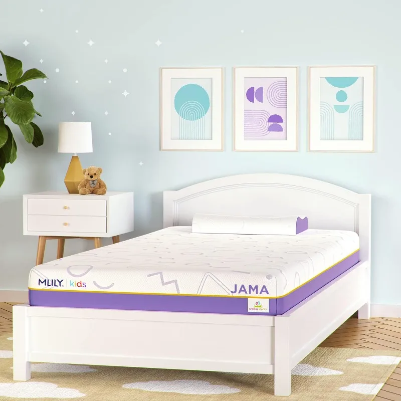 MLILY 7 Inch Queen Mattress for Kids, Memory Foam Bunk Bed Mattress with Mattress Protector in a Box Made in USA CertiPUR