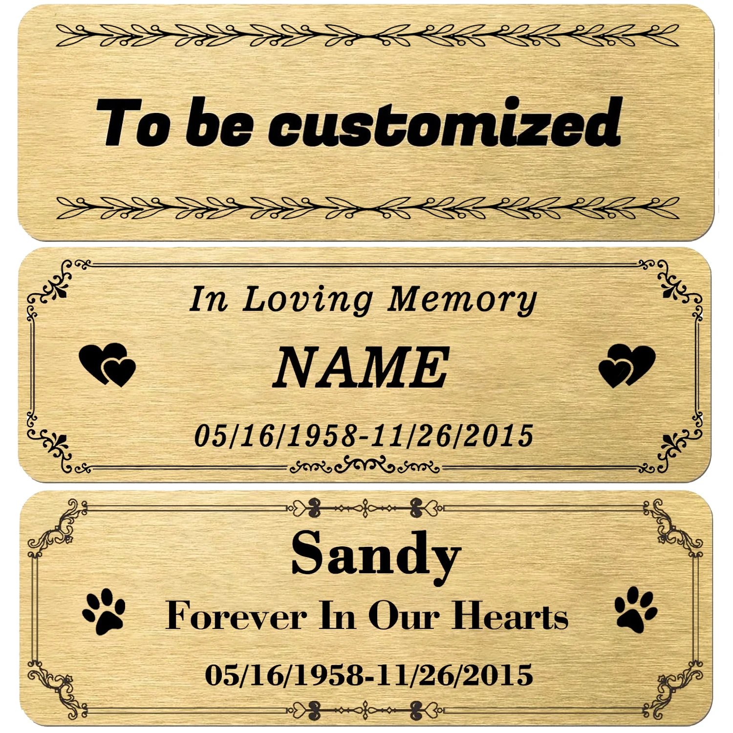 Personalized Engraved Name Plate, Custom Brushed Solid Brass Frame Plaque with Adhesive Backing or Screws – Ideal for Trophies