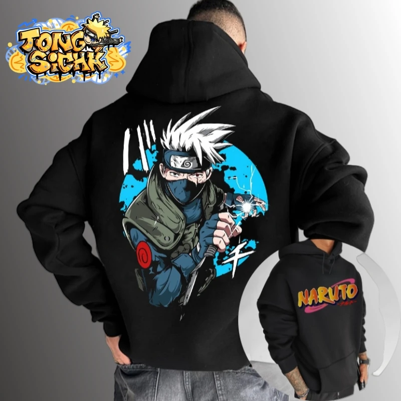 

Bandai авторизованный хит продаж аниме осень и зима новый хлопок с капюшоном классический свитер с карманом и капюшоном с принтом персонажей Хокаге