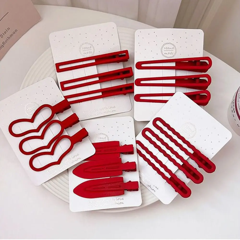 

New Year Headwear New Year's Red Hair Clip Red Headdress Red Rhinestone Hairpin Fresh and Sweet Chinese Style Hair Barrette Girl