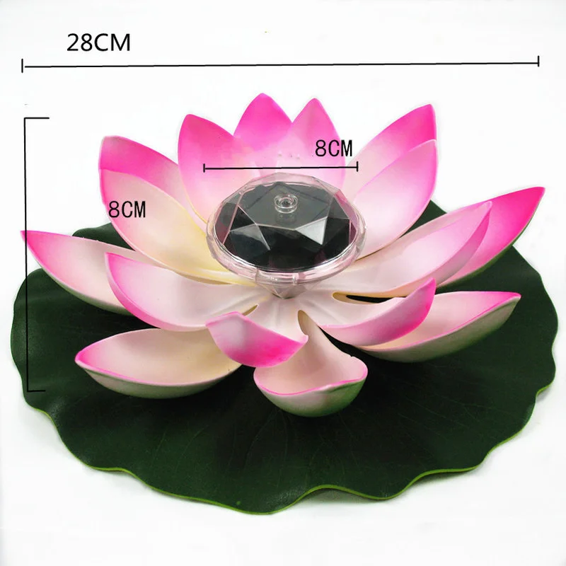 LED Solar Powered Lotus Flower Light Artificial Shape Floating Fountain Pond Garden Pool Lamp Solar Pool Light Solar Night Light