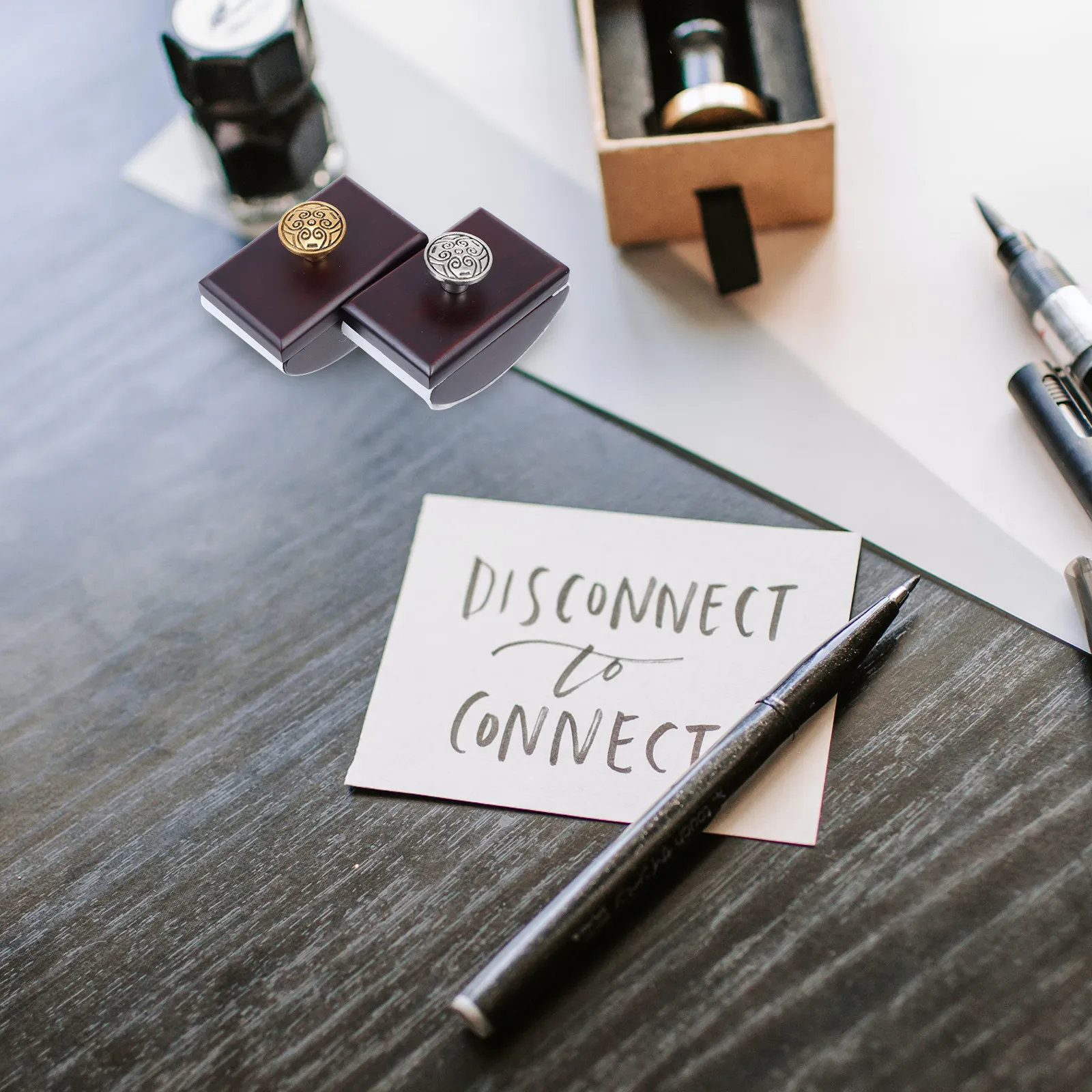 

Набор из 2-х деревянных впитывающих приспособлений для чернил (быстросохнущие, в стиле ретро), премиум-материал, для тренировки письма на столе