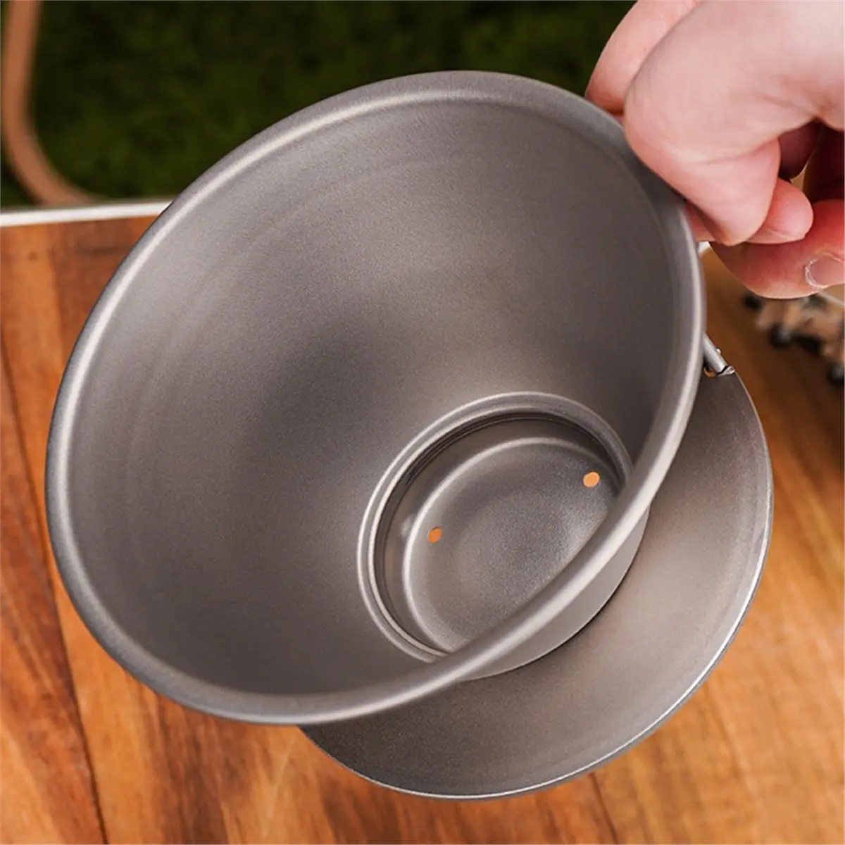 Pure Titanium Coffee Filter Cup Hand Brewed Coffee Filter Reusable Pour over Coffee Dripper Cone Manual Coffee Brewing