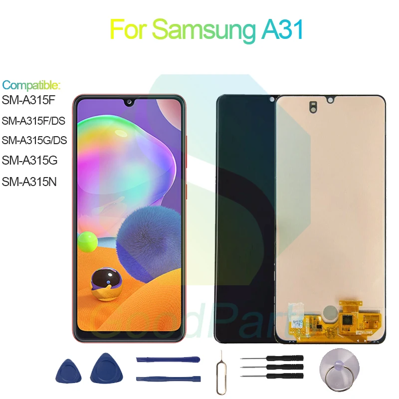 

ЖК-дисплей для Samsung A31, экран 6,4 дюйма SM-A315F/G/DS/N A31, сенсорный дигитайзер в сборе, замена