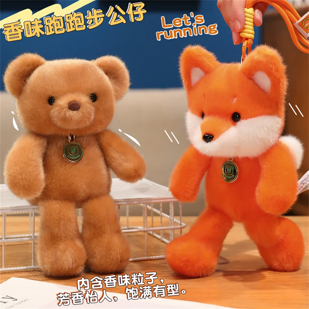 

23 см живая милая бегущая лиса, панда, лягушка, котенок, овца, поросенок, хаски, корова, енот, кукла, мягкие уютные подвески с мультяшными животными, сумки, декор