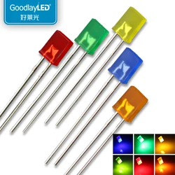 1000pcs 2x5x7mm DIP LED Yellow/ Orange /Red/Green/Blue Square LED Lamp 257 LIGHTIN Diode