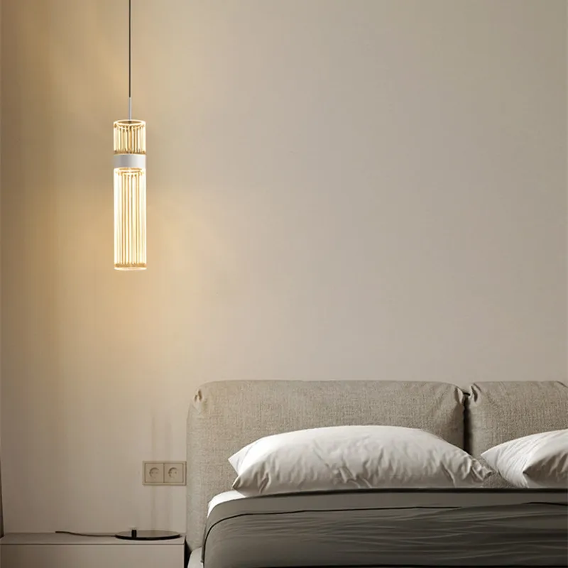 Light Luxury Bedside Chandelier Master Bedroom Modern Minimalist Nordic Fashion Background Wall Long Line Small Chandelier