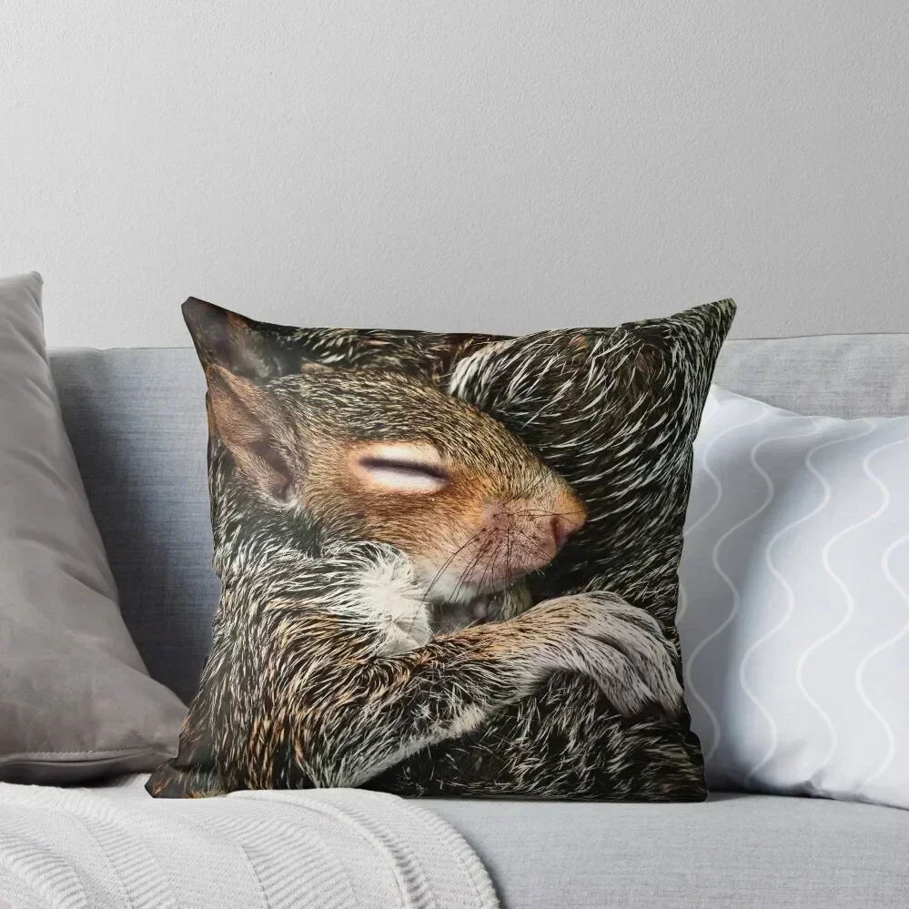 

Sleeping squirrel Throw Pillow Decorative Sofa Cushions Marble Cushion Cover pillow