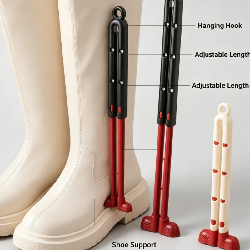 Adjustable Boot Shaper With Telescopic Design And Anti Collapse Structure For Wardrobe Storage And Footwear Maintenance