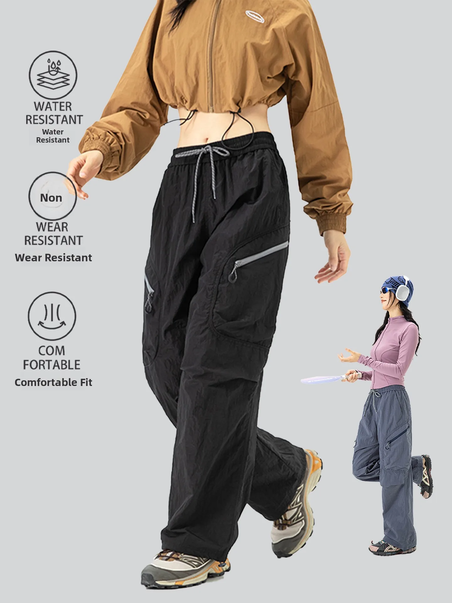 

Повседневные походные брюки для мужчин, весенние, ветрозащитные, водоотталкивающие, с множеством карманов, универсальные рабочие брюки прямого кроя