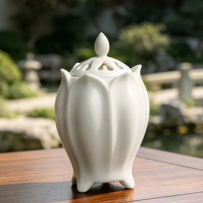 Zen Luxury Incense Burner Candle Holder Ceramic Buddha Ornaments Incense Burner Buddhism