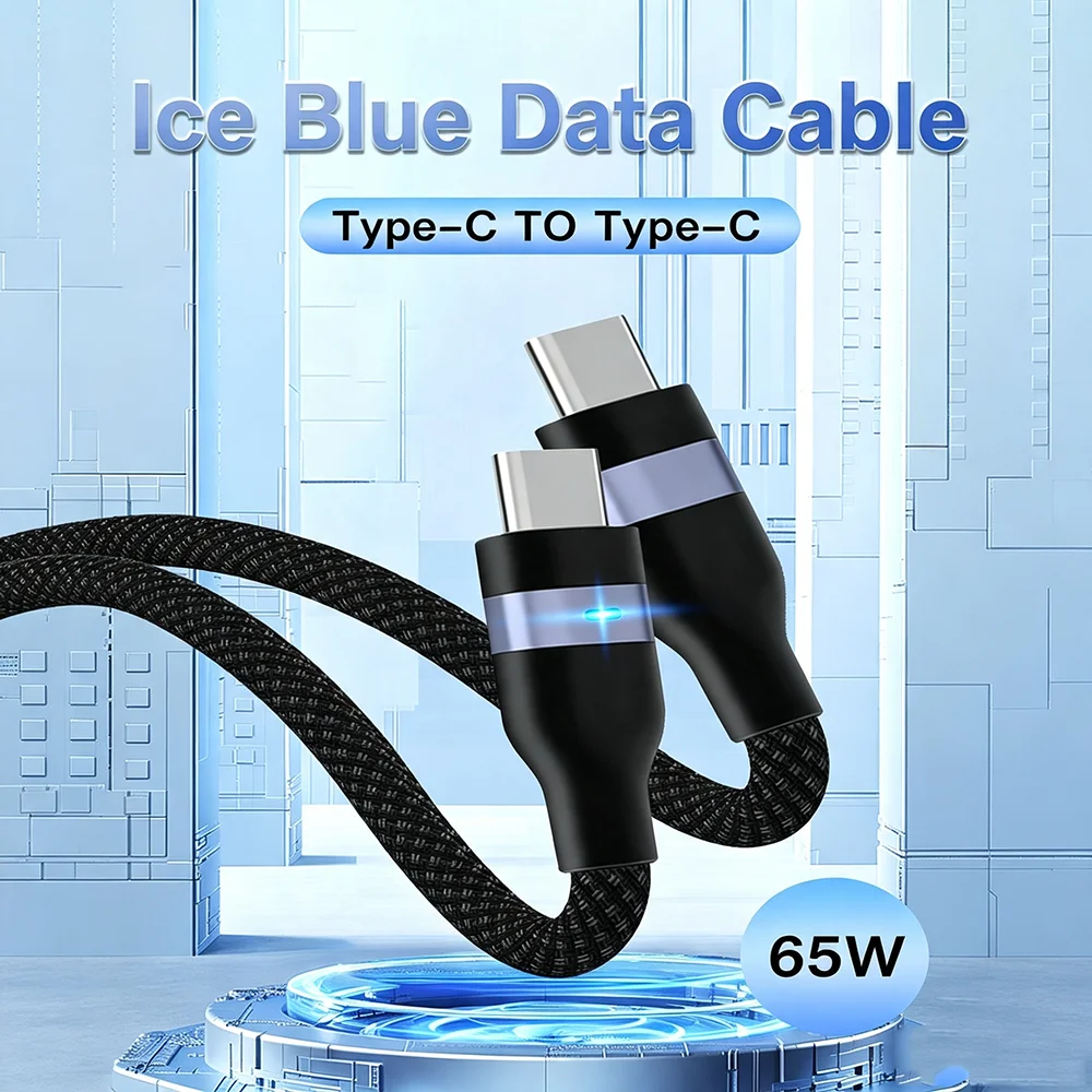 HANNUO 65W Type C to Type C Cable PD Fast Charging USB C Cable for Macbook iPhone 17 16 Xiaomi Huawei Type C Charger Data Cord