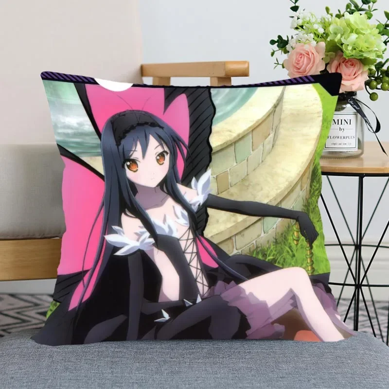 New Accel World Anime Pillow Cover Bedroom Home Office Decorative Pillowcase Square Zipper Pillow case Satin Soft Cover