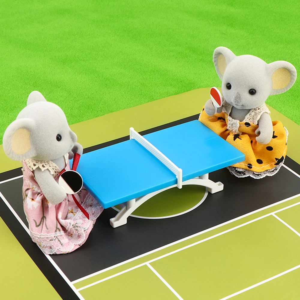 1/12 Forest Family Animal Football Game Sports Suit Model Dollhouse Miniature Accessor Basketball Toys For Kids Birthday Gifts
