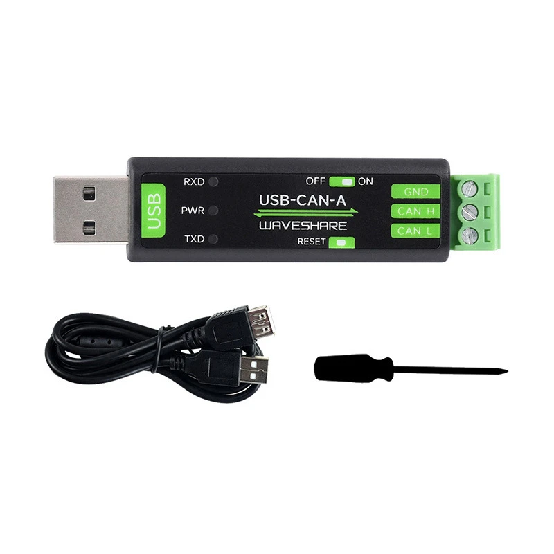 USB-CAN-A Waveshare USB to CAN Adapter Model A, STM32 Chip Solution, Multiple Working Modes, Multi-system Compatible
