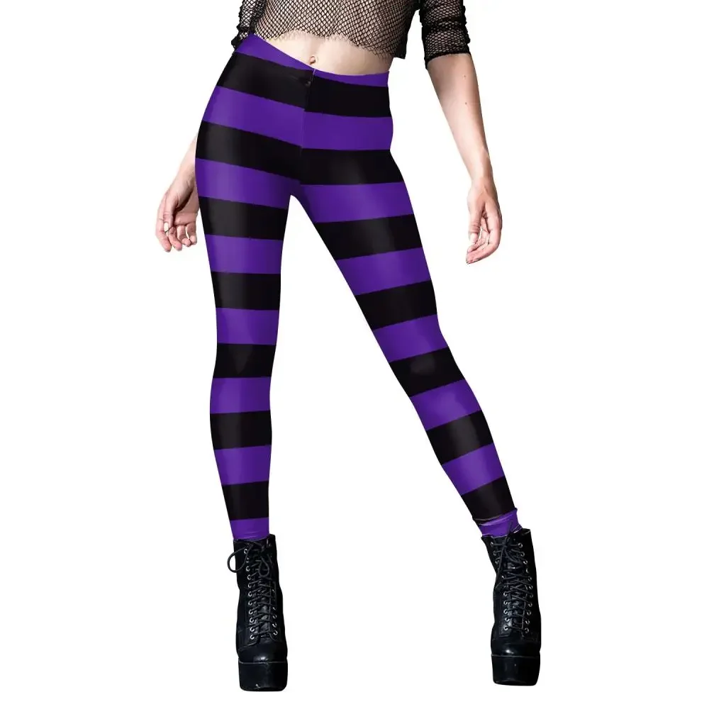 New Sexy Women Stripe Rainbow Leggings Slim Skinny Leggings Colourful Striped Spring Summer sports Gym Stretchy Pants Trousers