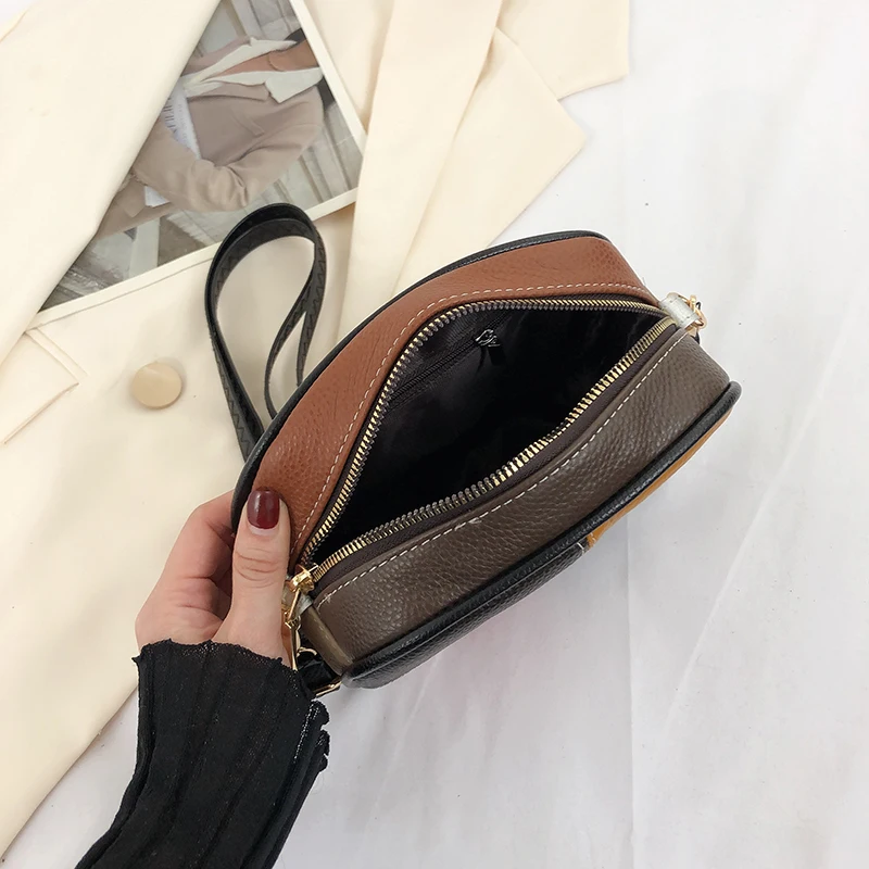 Women Bag Color Random Bag Head Layer Cowhide New Color Contrast Small Square Bag Soft Leather Shoulder Bag Casual Crossbody Bag