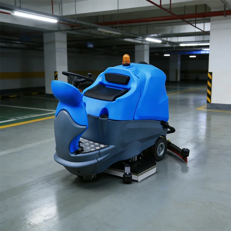 Floor Scrubber High Efficiency Ride on Road Street Leaf Collecting Scrubber Machine Industrial Electric Battery Floor Sweeper
