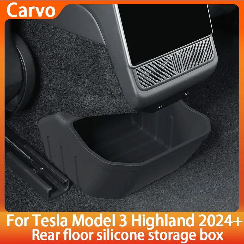 For Tesla Model 3 Highland 2025 Rear Seat Storage Box Below The Rear Air Outlet Rear Seat Organizer Tray Car Accessories 2024