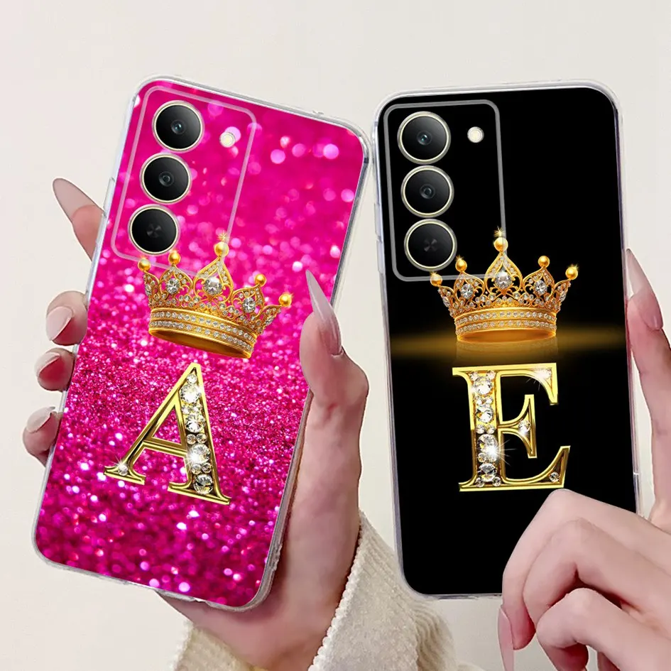 For Realme 14x 5G Case Luxury Crown Letters Soft Silicone Slim Phone Cases For OPPO Realme 14x Back Cover on Realme14x Protector