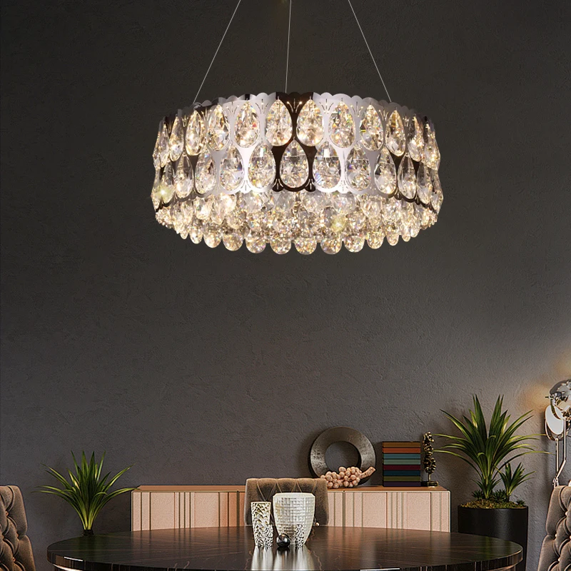 

Modern Hanging Lamp Crystal Lights Hall Duplex Loft Chandelier Villa Bedroom Dining Room Luxury Chandelier Lighting Minimalist