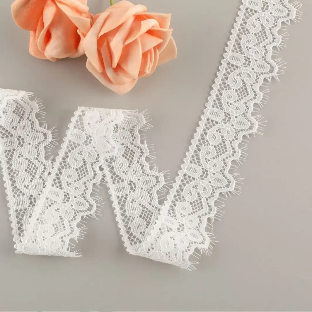 

High Quality Lace Trim Wholesale Nylon Spandex Elastic Lace Edge DIY Lolita Clothing Floral Embroidery Lace Fabric No reviews ye