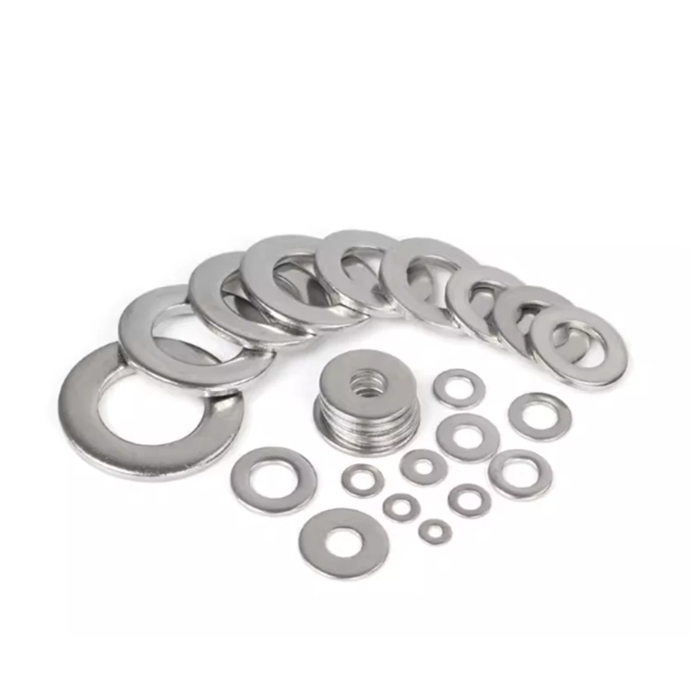 304 SS Flat Washers M12 M14 M16 M18 M20 M22 Metal Gaskets Spacer Washers for Screws Bolts Nuts Hardware Fasteners