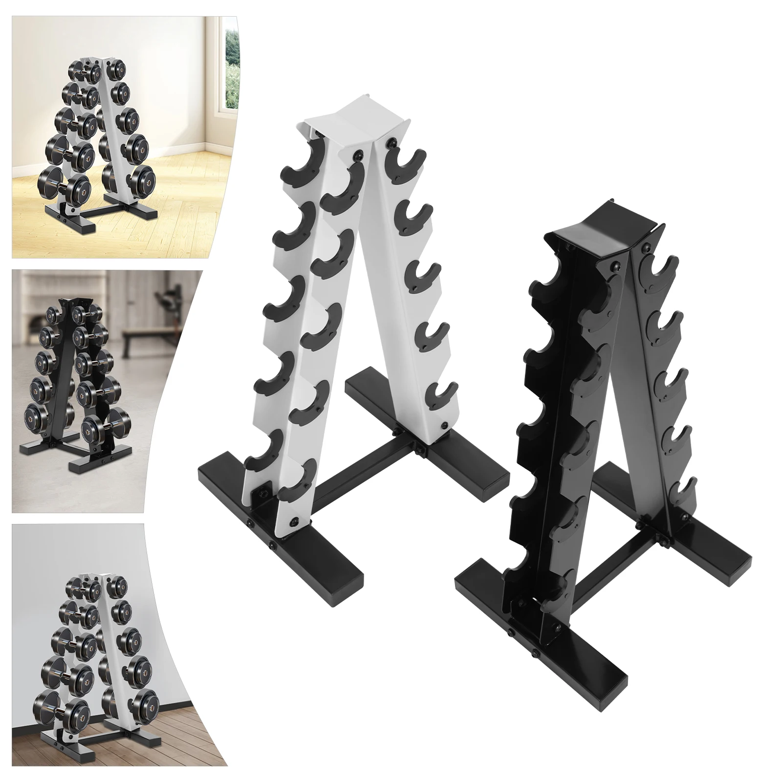 5-lagiger Stahl-Gewichtshalter in A-Form, Hantelständer für 100 kg Belastung, Unisex-Erwachsene, zum Aufbewahren von Hanteln in Häusern, Hotels.
