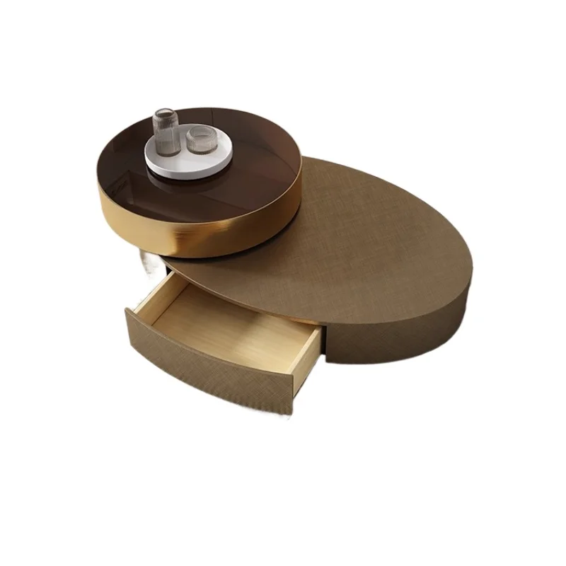 light luxury rotatable round coffee table Italian size apartment living room home creative design coffee ta ble