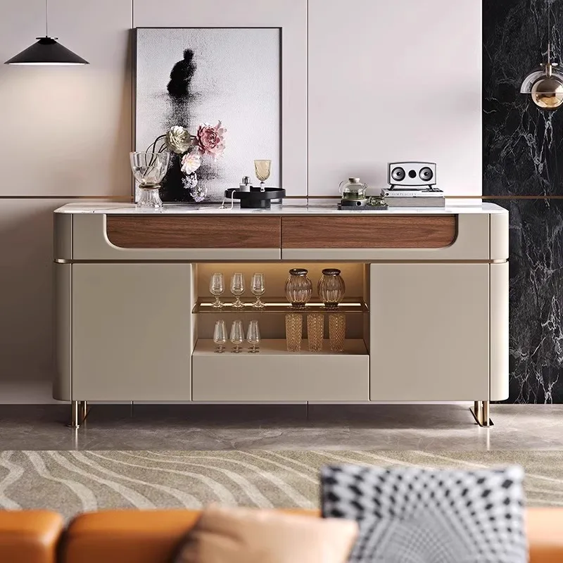 Solid wood light luxury dining side cabinet Modern simple secret  Household living room wall locker Dining room