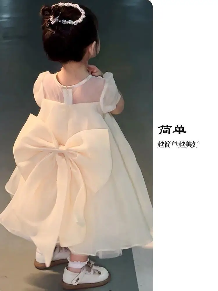 Children's Dress Skirt Light Luxury Niche High-end Girl's First Birthday Princess Dress Toddler One-year-old Dress Spring