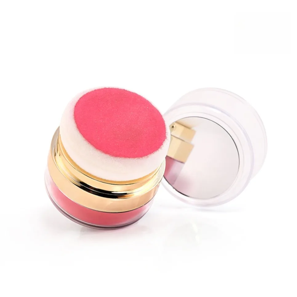 Air Cushion Blush Powder With Mirror Fine Powder Blusher With Sponge Puff Private Label Custom Logo Vegan Makeup Wholesale