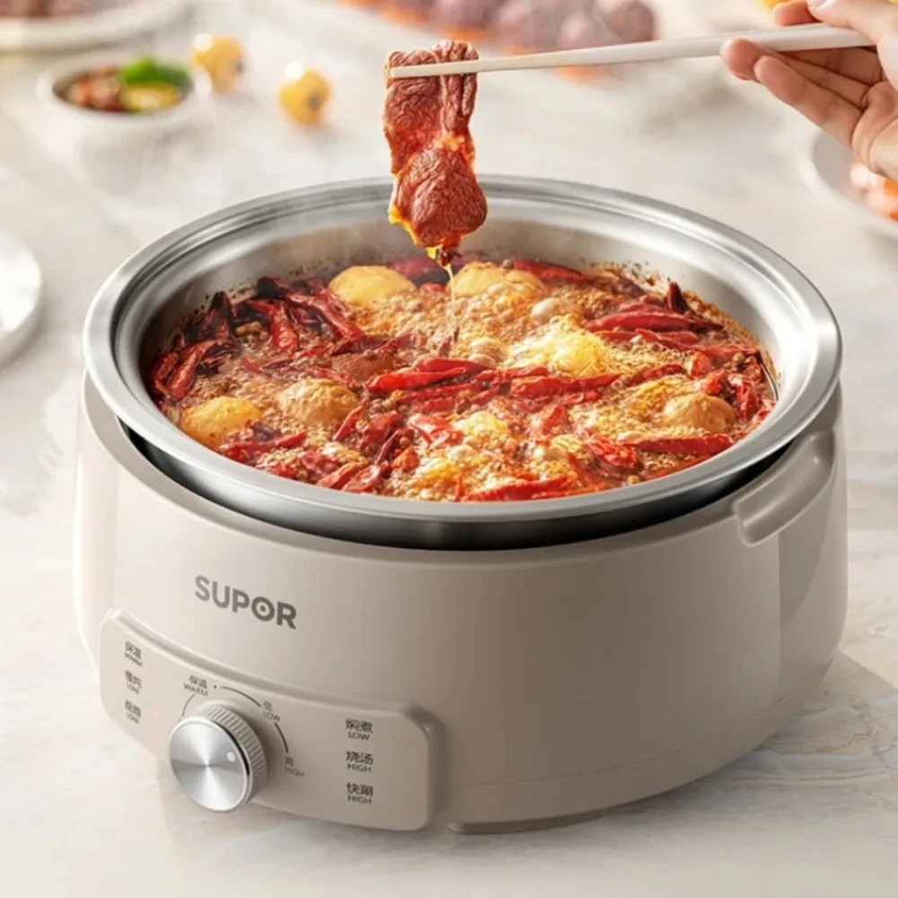 4L Multifunctional Electric Hot Pot for Home Use - Detachable Design Zero Coating 304 Stainless Steel Electric Cooking Pot 1500W