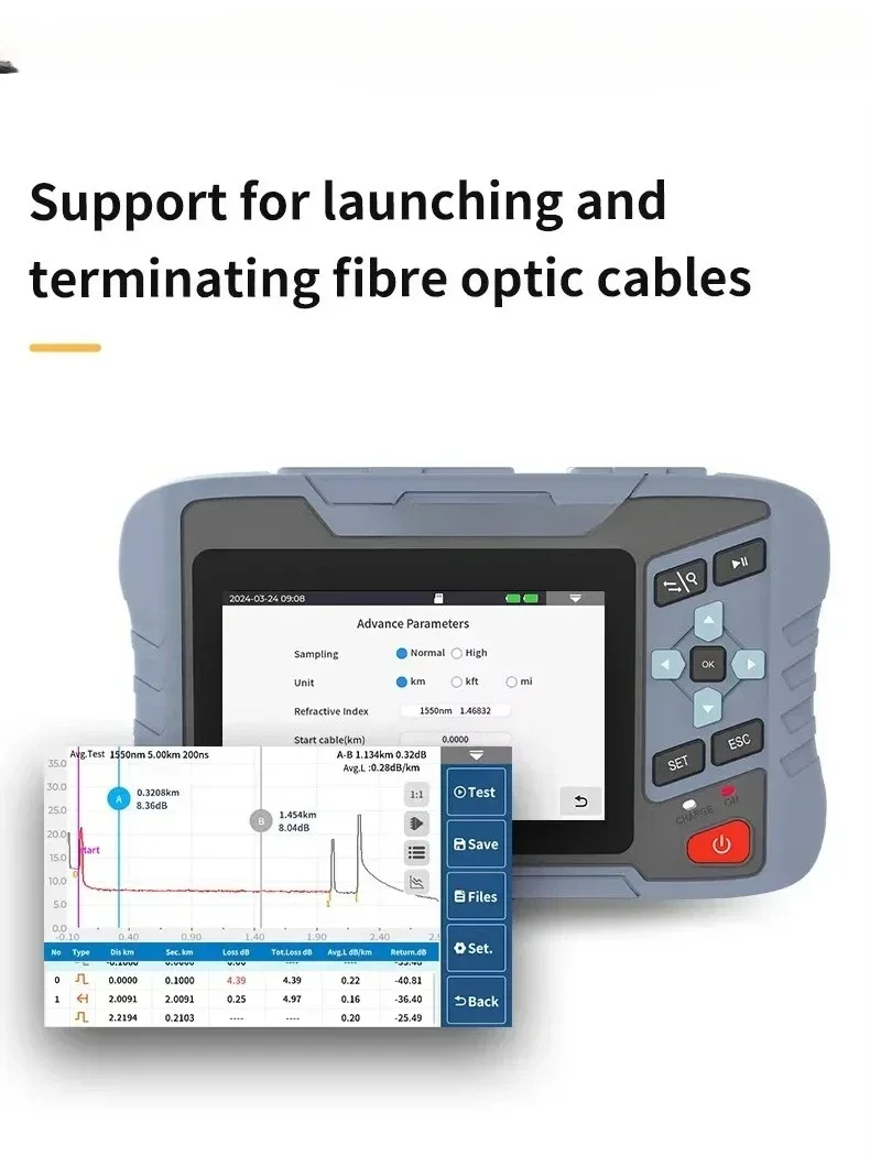 NK4350 Support Testing Live Fiber Optic OTDR 1310/1550nm With Event Map Laser source Insertion Loss torch RJ45 factory price