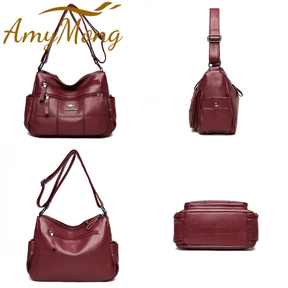 Bolso de cuero de marca genuina, bolsos de lujo, bolsos de mujer, bandoleras cruzadas de diseñador, bolso impermeable para mujer 2021