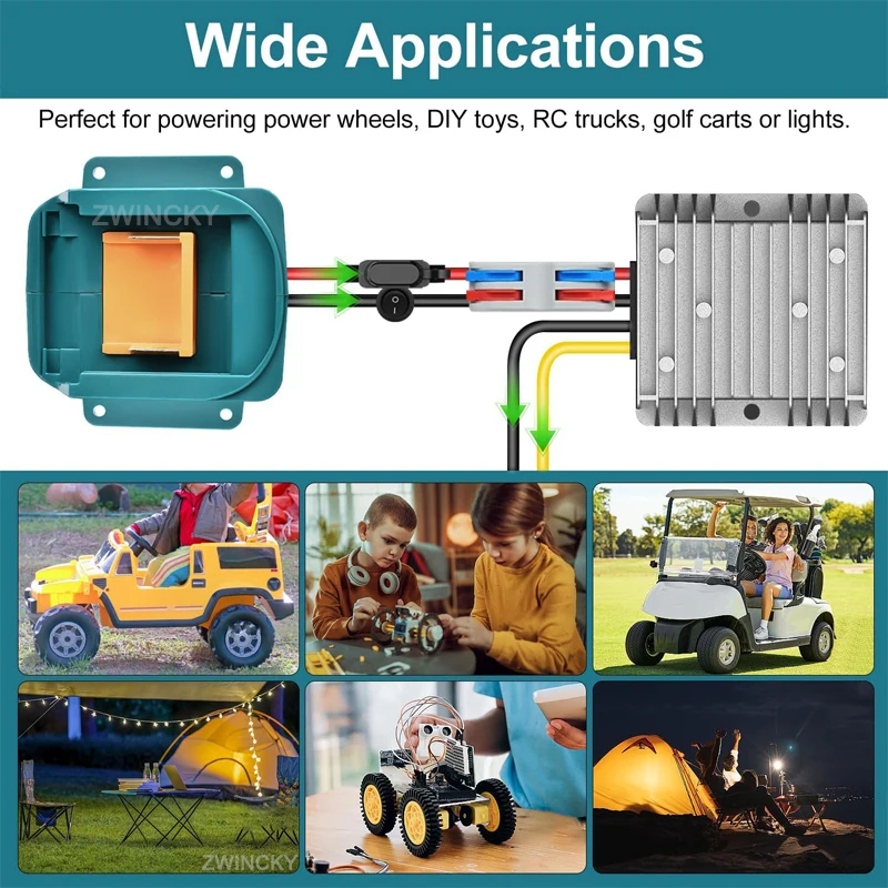 

Адаптер понижающего преобразователя 18 В до 12 В для Makita/Dewalt/Milwaukee/Ryobi DIY автоматический понижающий регулятор напряжения с переключателем