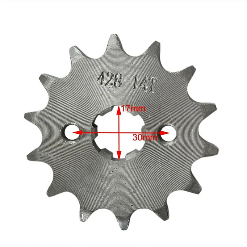 Front Gear Box Sprocket 428 14/15/16/17T 17mm Pinion Sprocket Chain Cog Metal for ATV Moped Scooter PIT DIRT Bikes