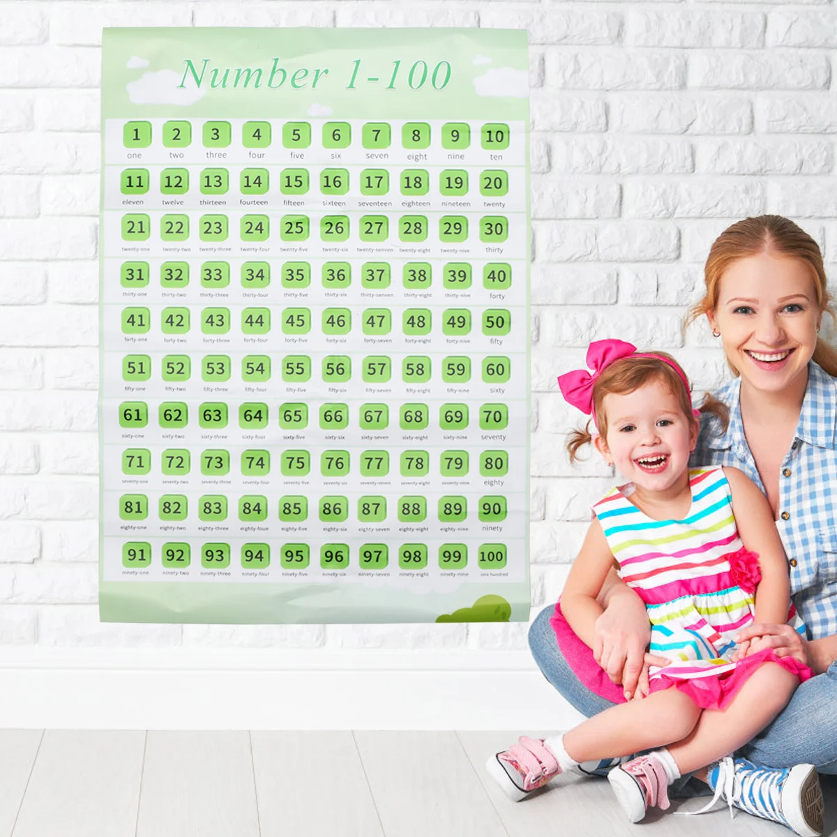 Posters Children Early Education 40X30X01CM Wall Preschool Green Educational Plaything