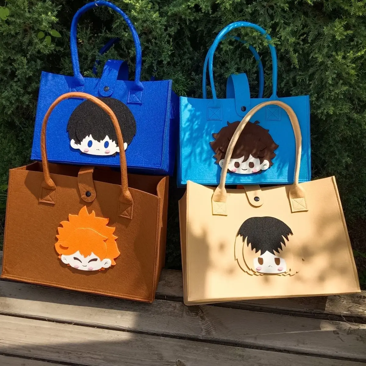 Haikyuu Large Capacity Handbag Cartoon Gift Bag Exquisite Student Travel Convenient Bucket Bag Decorate Life Daily Necessities