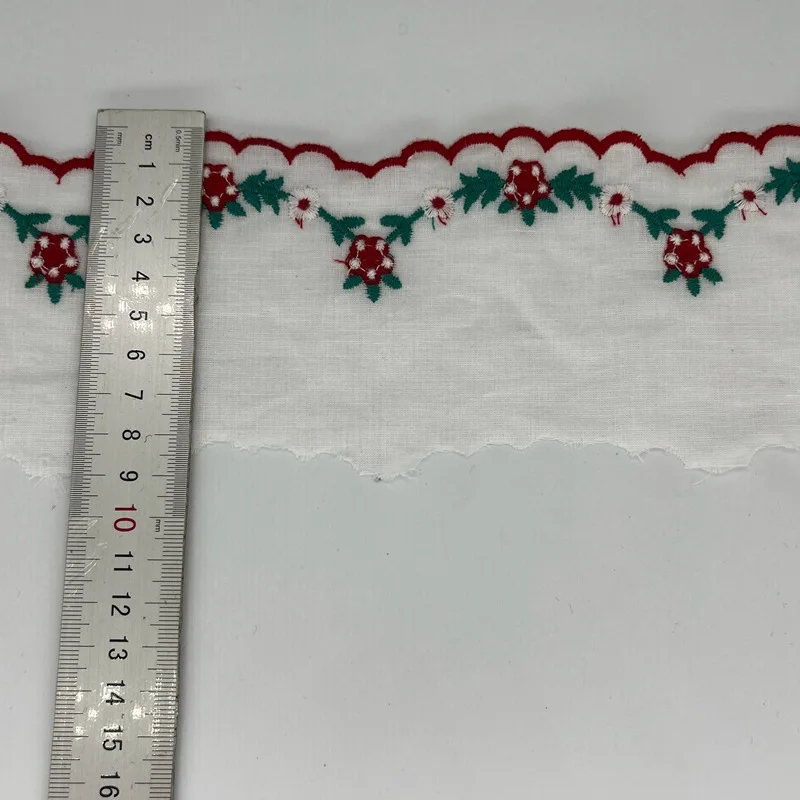 5Yard/Los 8cm breiter zweifarbiger Faden Baumwoll tuch Stickstoff DIY Damen kleid Kinder kleidung Spitzen besatz Accessoires – Detail 4