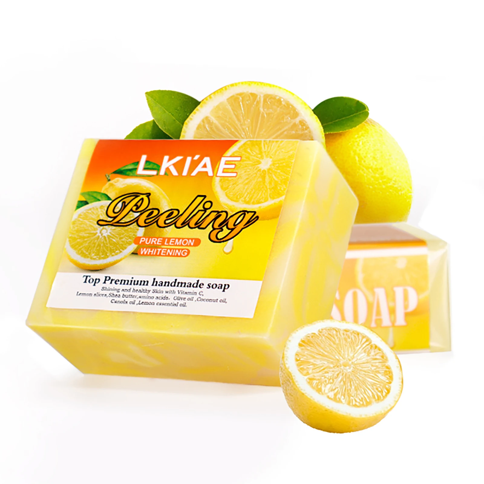 100% Natural Premium Beauty Products Pure Lemon Whitening Handmade Soap For Fair Glowing Skin