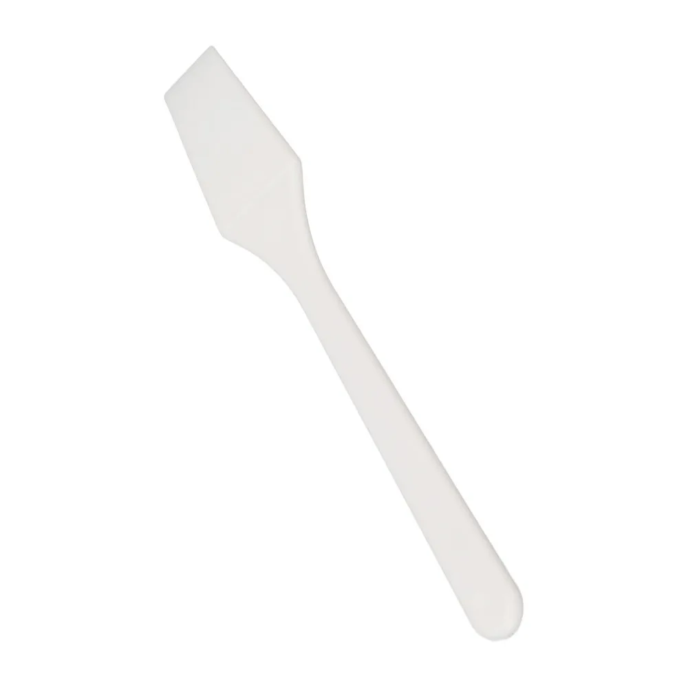 50pcs White Cosmetic Spoon Spatula Reusable Plastic Makeup Cream Scoop Mini Cosmetic Applicator DIY Crafts