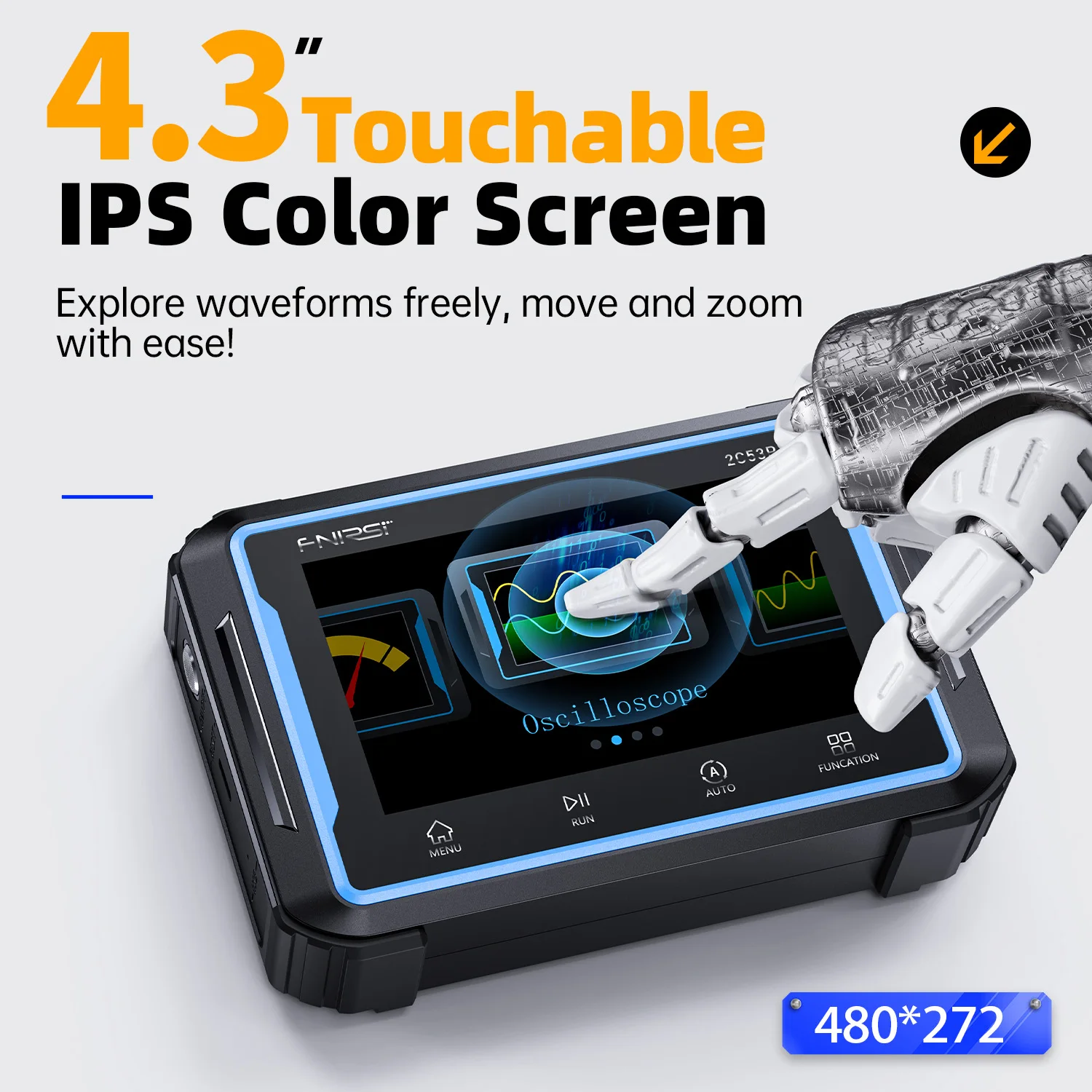 Imagem -02 - Osciloscópio Digital Fnirsi Touch Screen Multímetro Gerador de Sinal 3in1 Dual Channel Ferramentas Oscilográficas Automáticas 2c53p 50mhz
